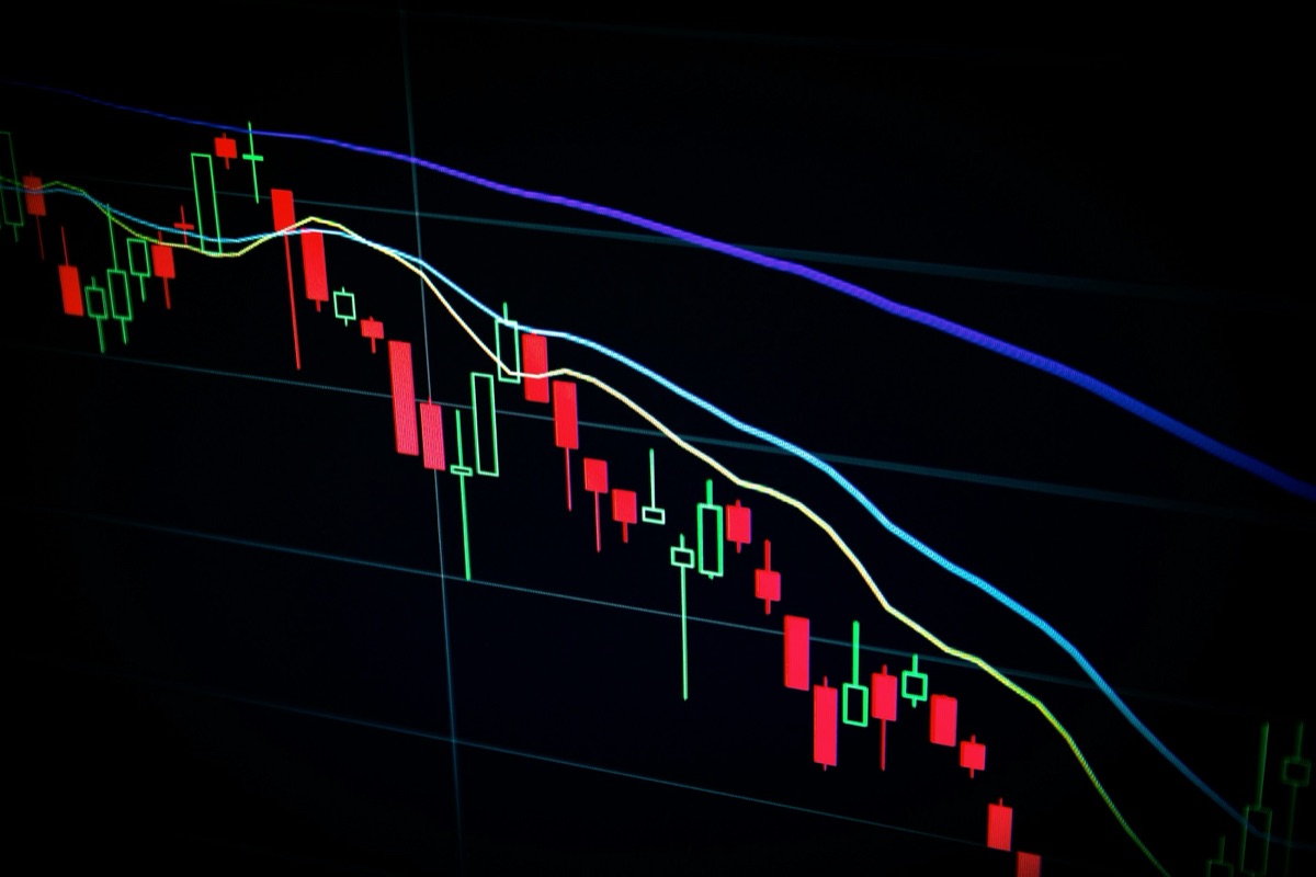 Financial data on a dark screen