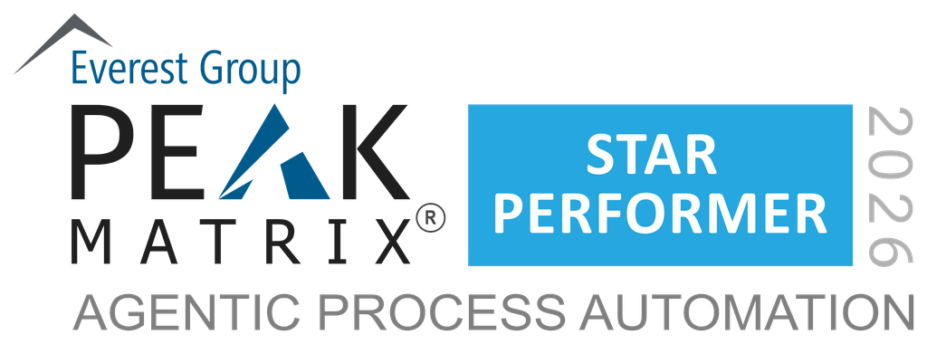 Everest Group PEAK Matrix 2026 badge: Star Performer, Agentic Process Automation
